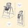 Teknum 5-IN-1 Swing with High Chair with Lockable wheels - Grey