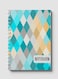 Lowha Spiral Notebook With 60 Sheets And Hard Paper Covers With Seamlesss Rhombuses Design, For Jotting Notes And Reminders, For Work, University, School