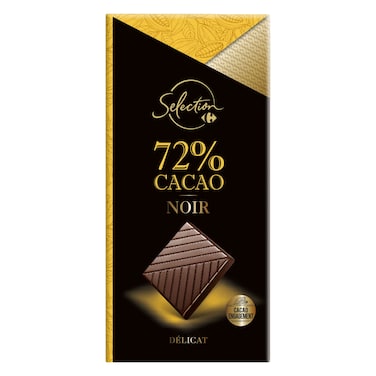 Carrefour Selection Tablette Chocolate Noir 72% Cacao 80GR