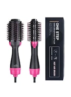 اشتري 2-In-1 Hot Air Comb Negative Ion Hair Dryer Black/Pink في الامارات