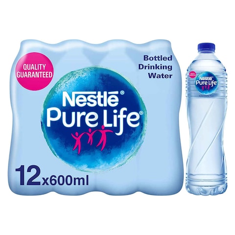 Nestl&eacute; Pure Life Low Sodium Bottled Drinking Water 600ml  Pack of 12 Bottles