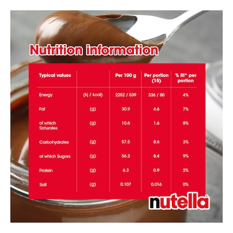 Nutella Hazelnut Chocolate Breakfast Spread Jar 400g