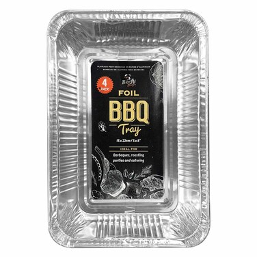 Uncle Bills Foil Barbeque Tray 4 Pieces (15x22cm) Silver