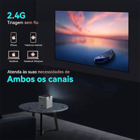 Blulory T3 Movie 3D 4K Full HD 1080P Android Projector - Grey