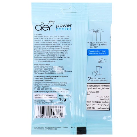 Godrej Aer Germ Protection Power Pocket Bathroom Freshener Sea Breeze 10g