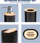 Bathroom Accessories Set, 6 Pieces Bamboo Bath Set- Soap Dish Toothbrush Holder Rinse Cup Lotion Bottle Trash Can Toilet Brush - Practical Toilet Kit for Home Washing Room, Black