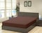 KLUB LINEN Stripe Microfiber Chocolate Fitted Sheet -Double 120 x 200 cm