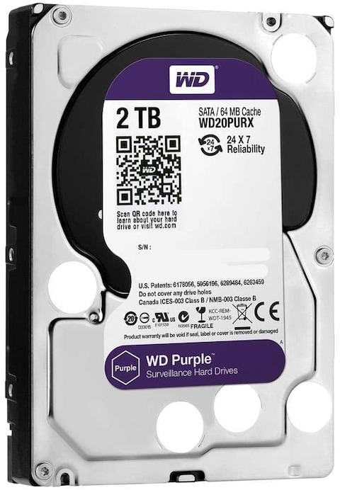 Western Digital Purple 2TB Surveillance Hard Disk Drive - 5400 Rpm Class Sata 6Gb/S 64Mb Cache 3.5 Inch Wd20Purx