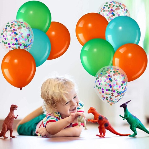 Party Time 24-Pieces 12inch Multicolor Carnival Theme Balloons / Fruity Balloons Set of Latex &amp; Confetti Balloons, Birthday Balloons Helium Balloons For Baby Shower Birthday Party D&eacute;cor and Circus Car