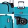 Eminent Unisex Soft Travel Bag Large Luggage Trolley Polyester Lightweight Expandable 4 Double Spinner Wheeled Suitcase with 3 Digit TSA lock E788 Green