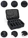 Generic Travel Makeup Train Case Makeup Cosmetic Case Organizer Portable Artist Storage Bag With Adjustable Dividers For Cosmetics Makeup Brushes Toiletry Jewelry Digital Accessories Black