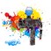 Graffiti Gun Electric Splatter Ball Kids Toy Blaster for Outdoor Shooting Team Game, 12+ Ages