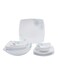 Royalford 27-Piece Opal Hard Square Dinner set White/Blue/Black