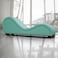 In House Romantic Chaise Longue Luxury And Romantic Design Sofa With Bed Mode Of Velvet Fabric With Lower Decorative Brown Buttons - Light Turquoise