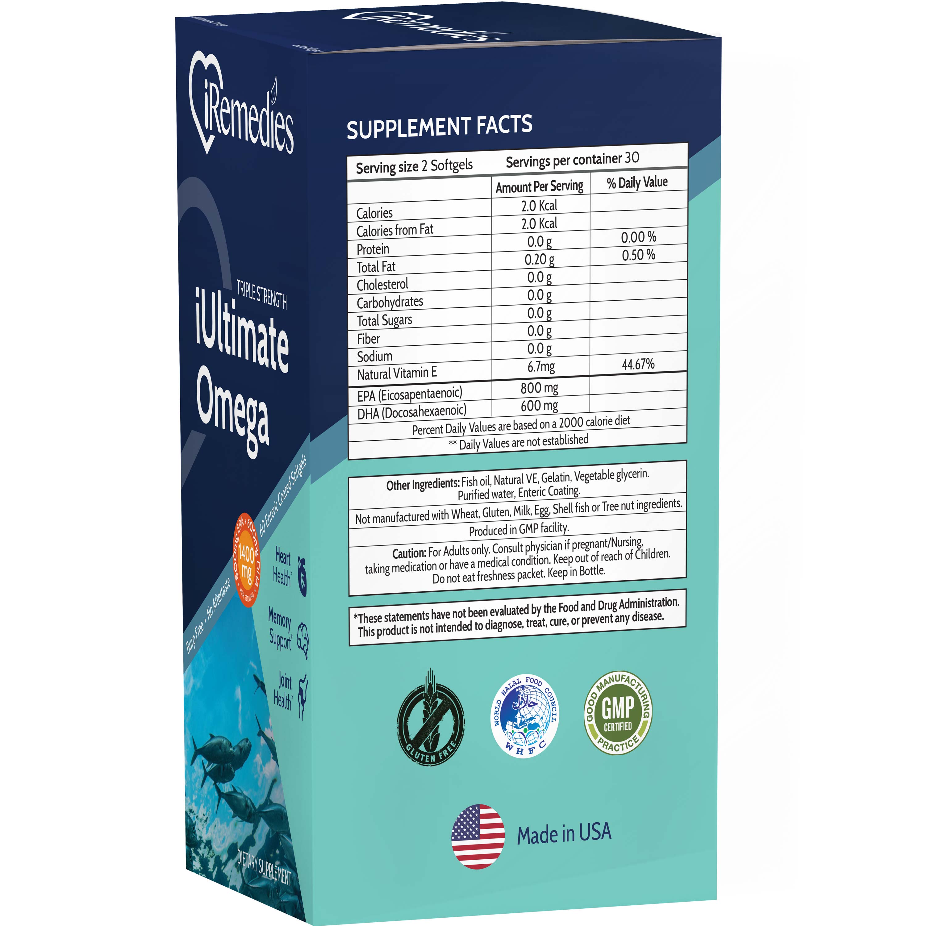 iRemedies iULTIMATE OMEGA 60 ENTERIC COATED SOFTGELS