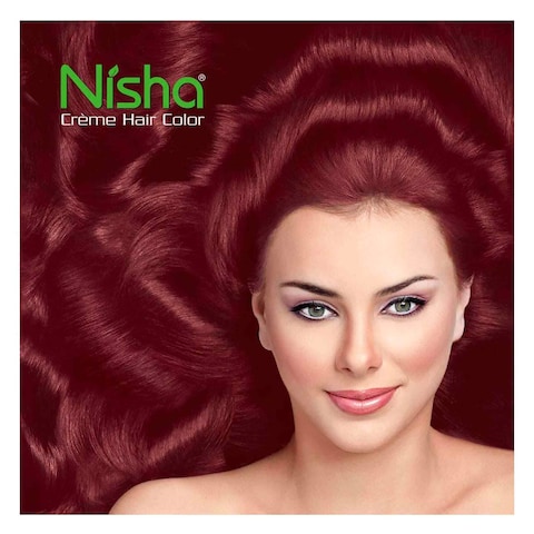 Nisha Creme Hair Color 40ml Wine Burgundy