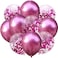 Party Time 10-Pieces Pink Confetti Balloon and Pink Chrome Balloon Mixed Amazing Shinning Sight for Your Party Wedding Bedroom Proposal or Birthday Balloons Decoration Set