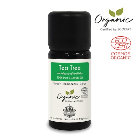 Aroma Tierra - Organic Tea Tree Essential Oil (Australia) - Aroma Tierra - 100% Pure, Natural, Certified Organic By Ecocert - 10Ml