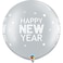 Qualatex New Year Round Sparkle and Dots Latex Balloons 2 Pieces- 30-Inch Size- Silver