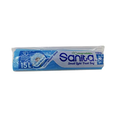 Sanita Small Light Biodegradable Trash Bag 15L x Pack of 30