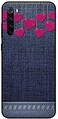 Theodor - Xiaomi Redmi Note 8 Case Cover Blue Jeans With Heart Flexible Silicone Cover