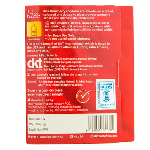 Kiss Strawberry Condom 3 Pieces