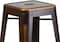 LANNY 75cm High Antique Metal Indoor-Outdoor Barstool High Chair D7 BRONZE with Square Seat