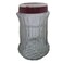 HAZ GLASS JAR RIBBED TRK 2L