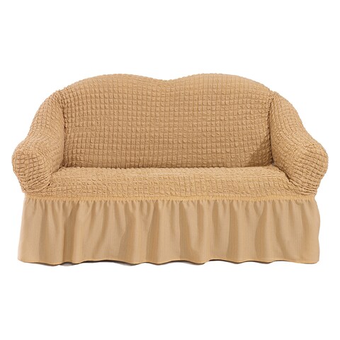 Fabienne Turkish Stretchable Sofa Cover Two Seater Light Beige Free Size