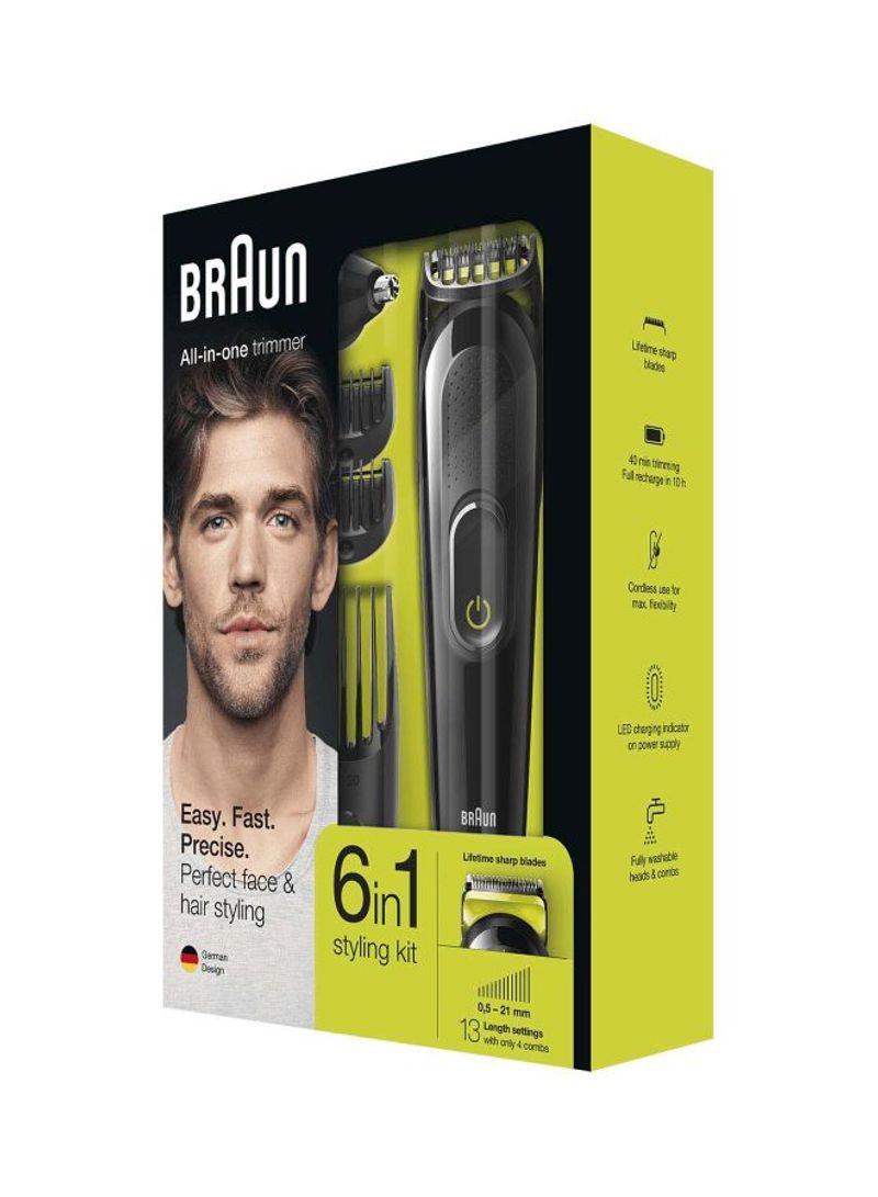 Braun - 6-In-1 Trimmer Kit Black/green 21millimeter