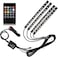 12V RGB LED Strip Light Atmosphere Decoration Lamp Car Interior Light with Remote Control, Black
