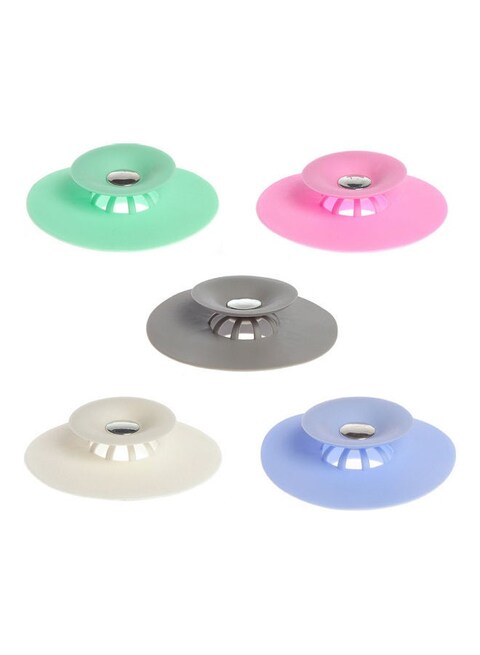 Generic 5 Pieces Silicone Tub Stopper Strainer Sink Draining Hair Catcher For Kitchen Bathroom Multicolour 15.00*6.00*15.00cm