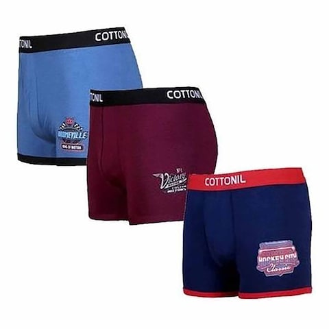 Cottonil Plain Boxers - 3 Pieces - Size 5 - MultiColour