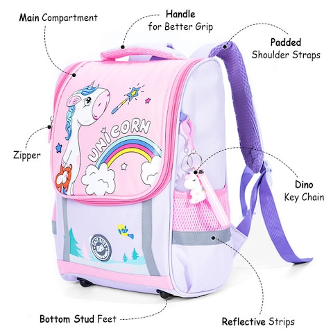 Eazy Kids School Bag Unicorn - Purple + Pink