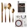 Home Deco Factory M8 Copper Effect Stainless Steel Cutlery Set 16 PCS