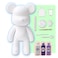 DIY CREATE YOUR OWN UNIQUE ACRYLIC FLUID POURING PAINT BEAR (9 inch - 23 cm) COMPLETE SET, colors: White, Dark-Purple, Light-Purple, Customize Handmade Creative Birthday Gift