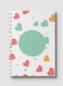 Lowha Spiral Notebook With 60 Sheets And Hard Paper Covers With Hearts &amp; Circle Design, For Jotting Notes And Reminders, For Work, University, School