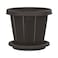 Cosmoplast Cedargrain Flower Pot With Tray Dark Brown 6inch