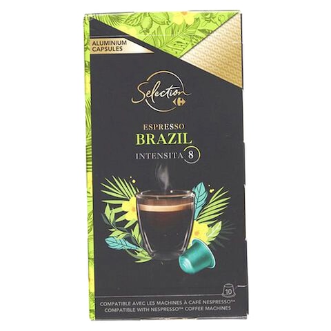Carrefour Selection Espresso Brazil Intensity 8 Coffee 10 Capsules