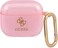 CG Mobile Guess TPU Colored Glitter Case With Anti-Lost Ring Compatible For Airpods 3 - Elegant Design - Scratch Resistant, Dustproof &amp; Absorbing Protective Cover Officially Licensed (Pink)