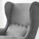 In House 2 Pieces Chair King Velvet With Two Wings And FootStool - Gray - E3