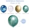 Party Time 50-Pieces 12inch Gold, Blue Green, White Latex Chrome Balloons Set, Birthday Balloon Decoration, Helium Balloons For Wedding Baby Shower, Fathers Day Balloon and Birthday Party Decoration -