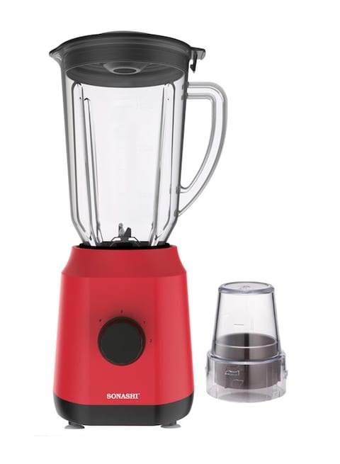 Sonashi 2-In-1 Jar And Mill Blender Countertop Juicer And Blender 550 W SB-154 Red