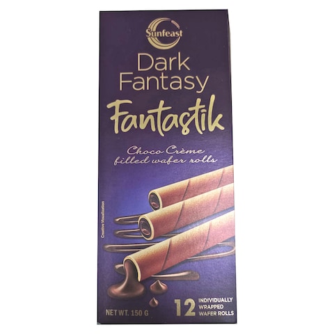 Sunfeast Dark Fantasy Fantastik Choco Creme Filled Wafer Rolls 150g