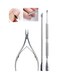 3Pcs Nail Care Tools Scissors Cuticle Pusher Smooth Nails Manicure Tools Silver
