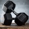Harley Fitness 27.50KG Rubber Coated Fixed Hex Dumbbell 1 Pair