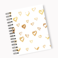 Loud Universe Spiral Notebook Gold Hearts Hard Cover Notebook with Premium High Quality Paper A5 Size