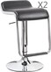 LANNY Set of 2 Bar Chair Office Chair Bar Stool T100G-9 Adjustable-Black