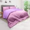 Hotel Linen Klub Reversible Down Alternative Comforter Set, Ultra Soft Brushed Stripe Microfiber Fabric, 200GSM Soft Fibersheet Filling, Size: Single 160 x 200cm, Pink &amp; Lilac