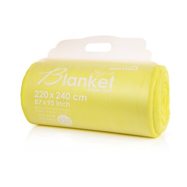 بطانية مايكروفيبر مينترا، 220x240 سم - اصفر